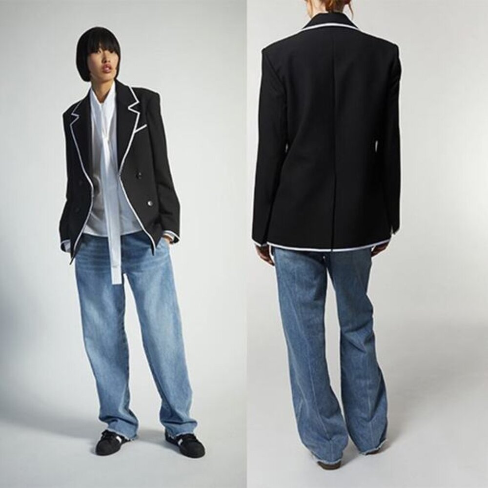 NEW Saint Art Madeline Two-Way Stretch Rowing Blazer Women's Black Size: Small